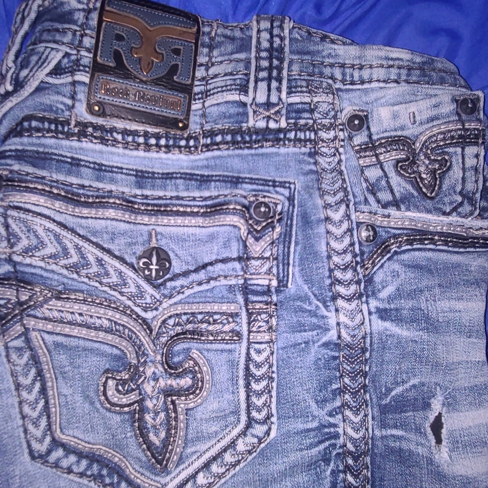 Mens Rock Revival Lunar Rock Slim Boot 31x31 Jeans